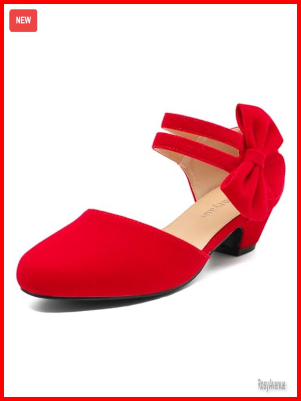 Women's Bow Mary Jane Low Chunky Heel Pumps Faux Leather Dressy Heels